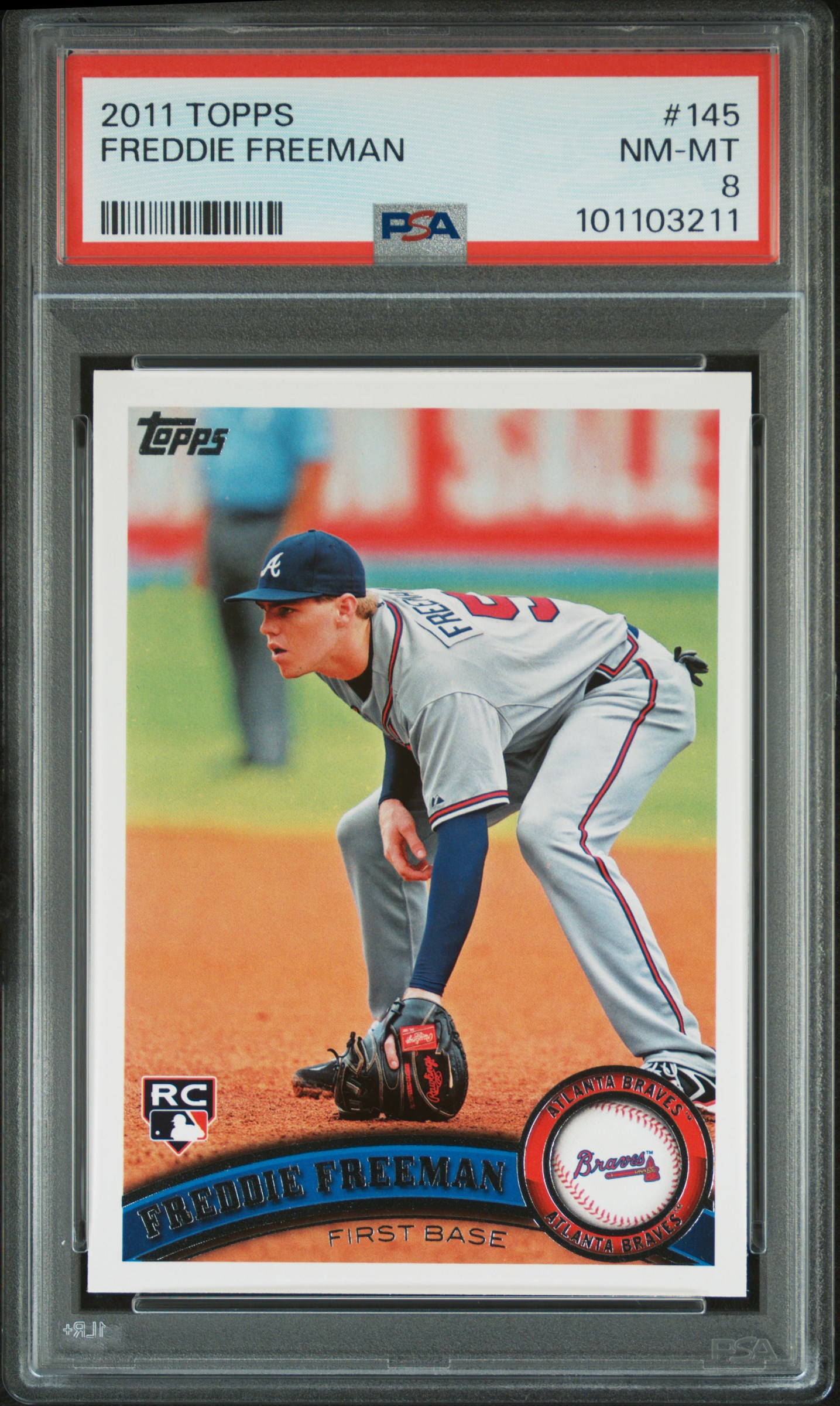 Freddie Freeman 2011 Topps Baseball Rookie Card #145 Graded PSA 8