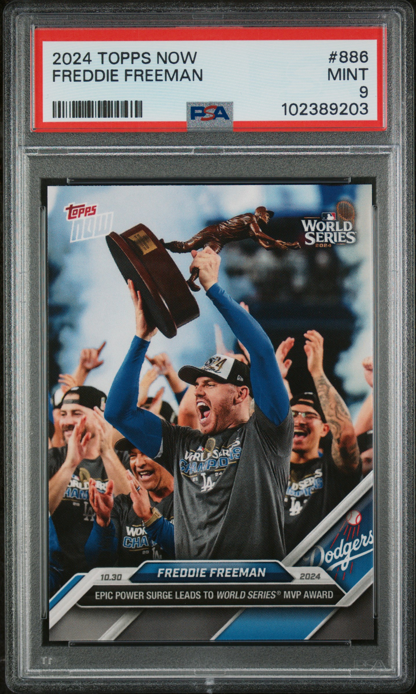 Freddie Freeman 2024 Topps Now World Series MVP Baseball Card #886 Graded PSA 9