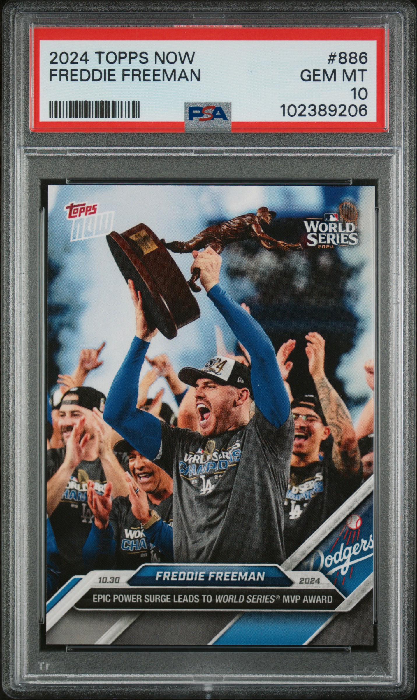 Freddie Freeman 2024 Topps Now World Series MVP Baseball Card #886 Graded PSA 10