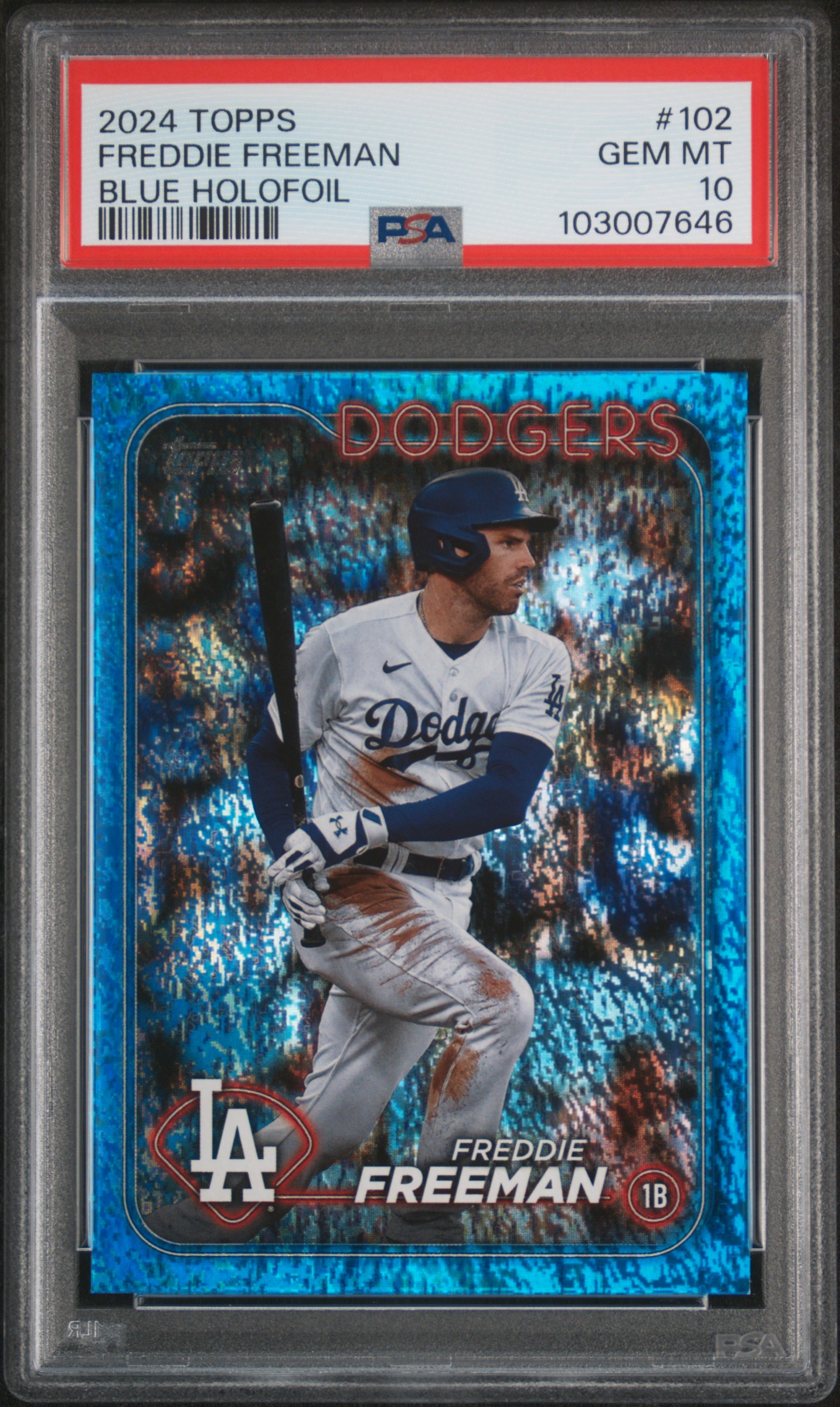 Freddie Freeman 2024 Topps Blue Holofoil Baseball Card #102 Graded PSA 10 /999