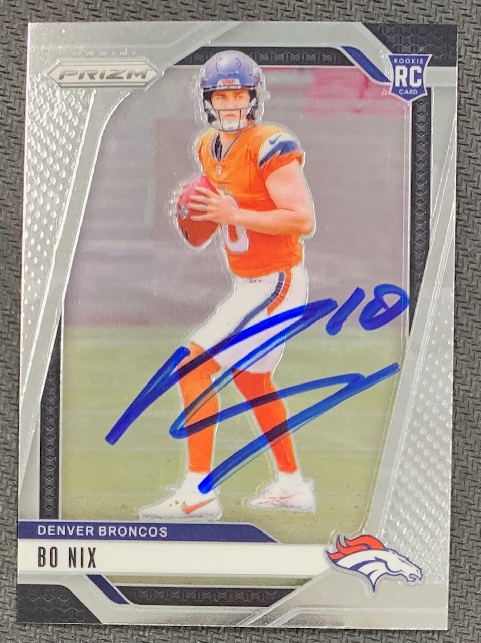 Bo Nix 2024 Panini Prizm Signed Rookie Card #309 Beckett Auto 23998