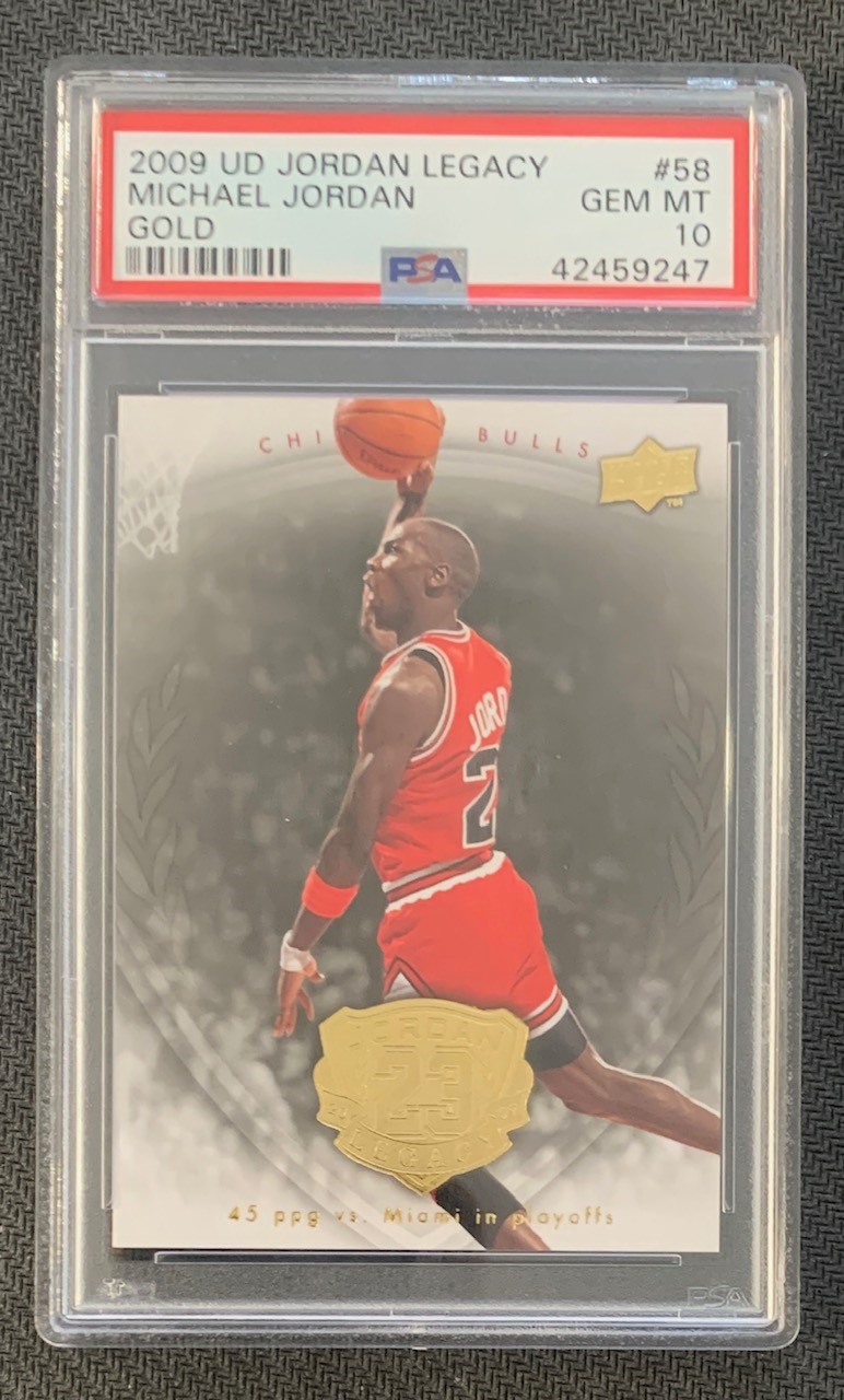 Michael Jordan 2009 Upper Deck Legacy Gold Basketball Card #58 Graded PSA 10