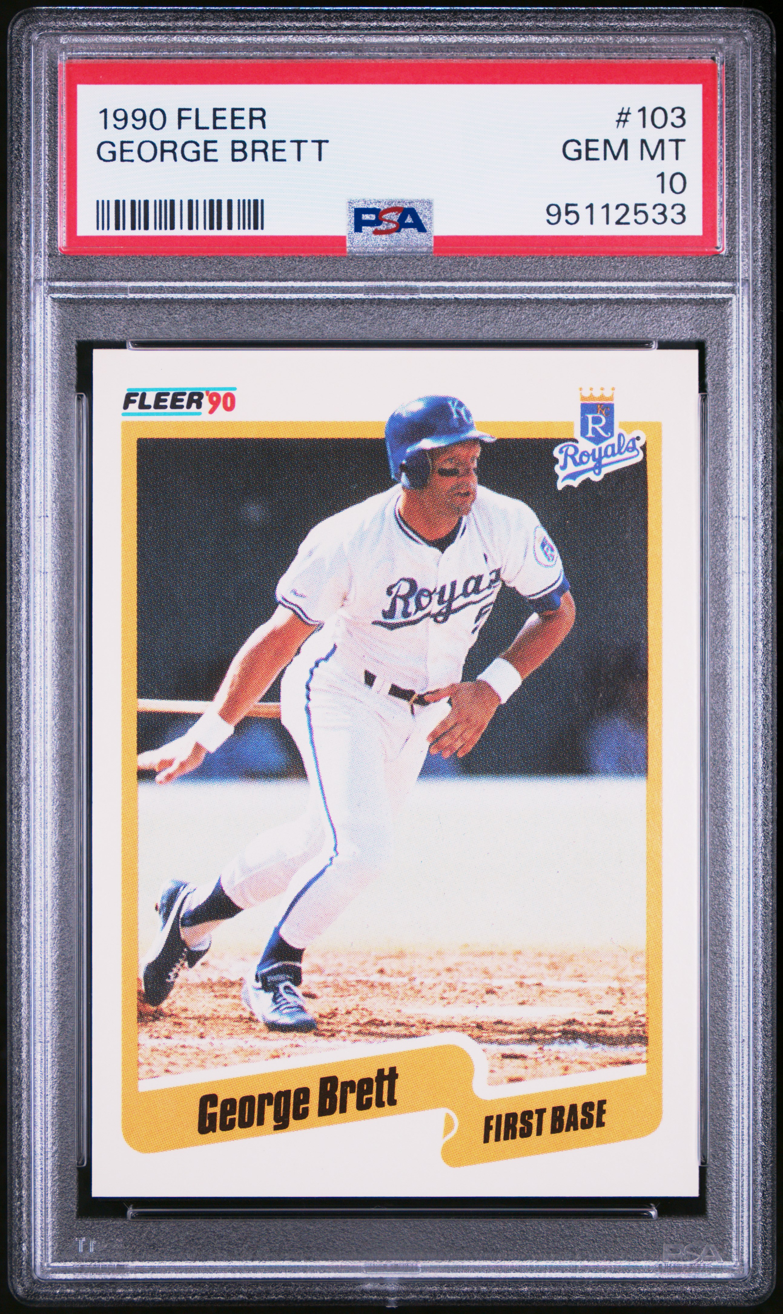 George Brett 1990 Fleer Baseball Card #103 Graded PSA 10